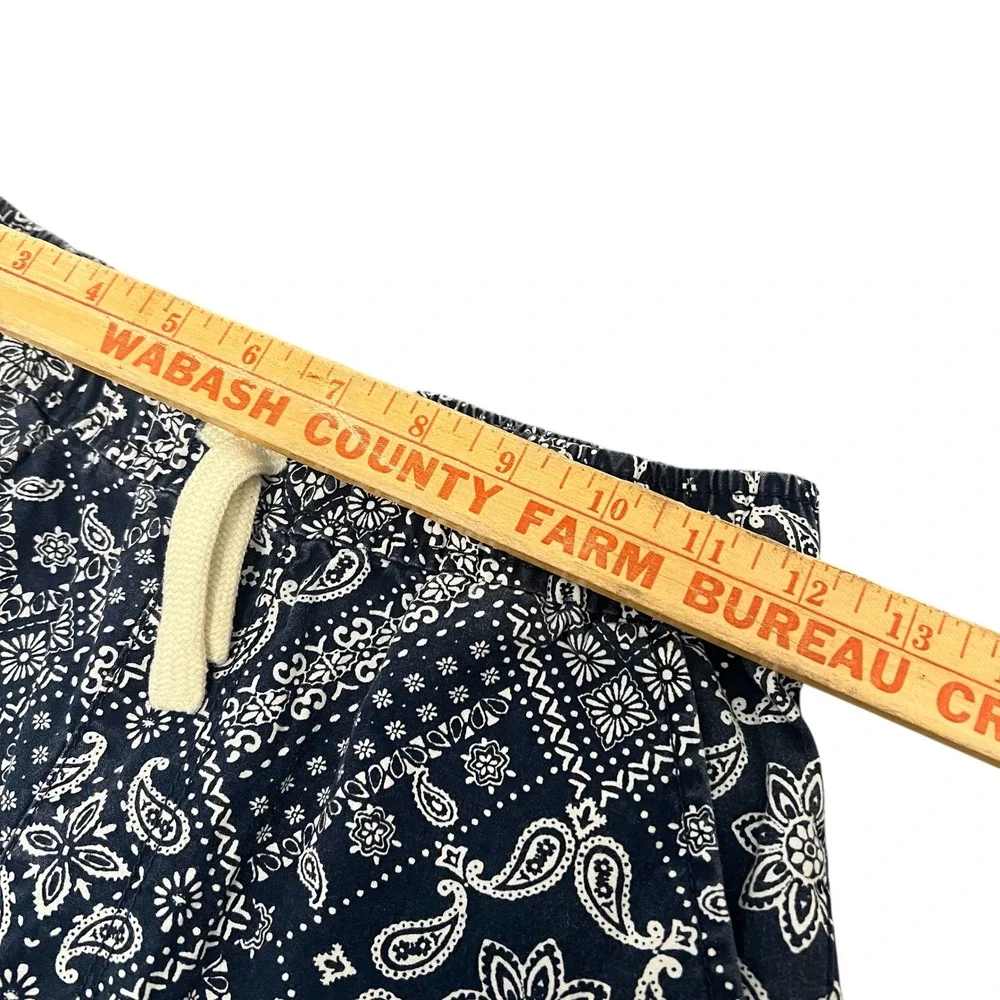 The Childrens‎ Place Boys Size 12 Navy White Paisley Print Drawstring Shorts